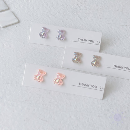 Cute Bear Synthetic Resin Women's Ear Studs 1 Pair