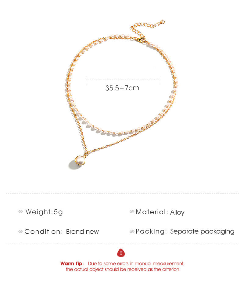 New  Trendy Simple Double-layer Pearl Necklace Wholesale Gooddiy