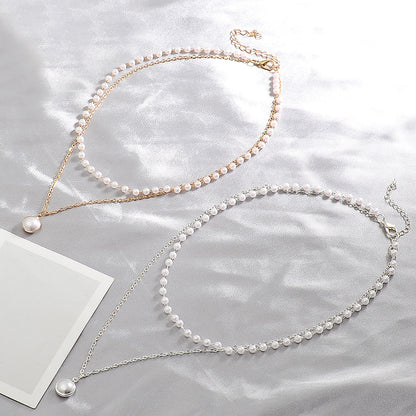 New  Trendy Simple Double-layer Pearl Necklace Wholesale Gooddiy