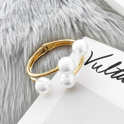 Fashion Alloy Double-layer Pearl Bracelet