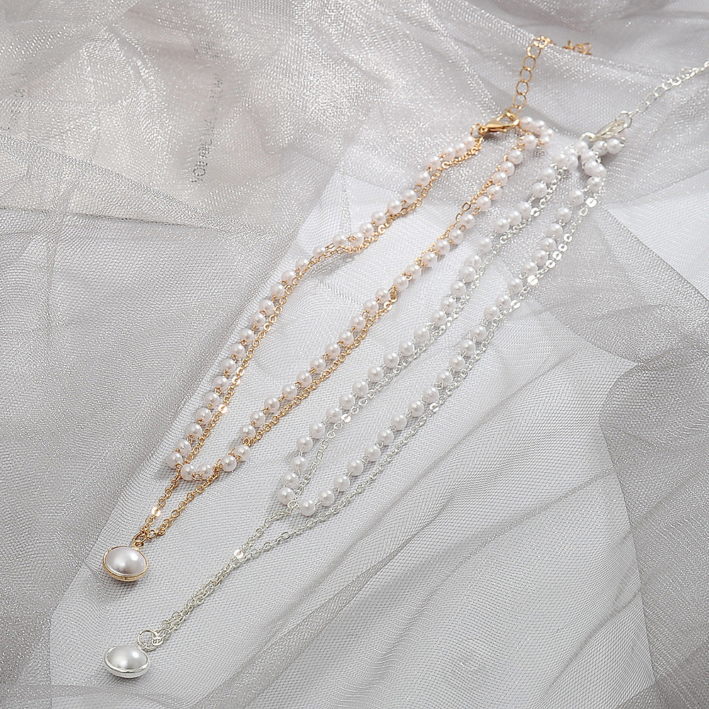 New  Trendy Simple Double-layer Pearl Necklace Wholesale Gooddiy