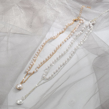 New  Trendy Simple Double-layer Pearl Necklace Wholesale Gooddiy