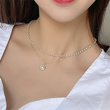 New  Trendy Simple Double-layer Pearl Necklace Wholesale Gooddiy