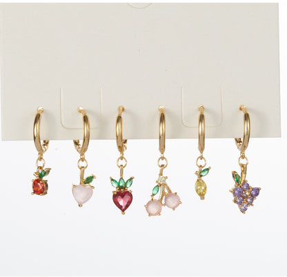 Fruit Copper Artificial Gemstones Earrings