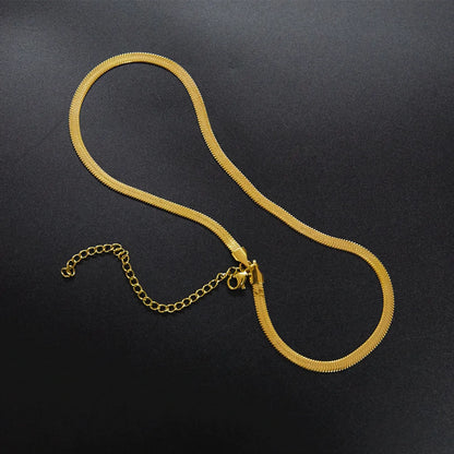 18k Fashion Simple Titanium Steel Snake Bone Chain Minimalist Choker Wholesale Gooddiy