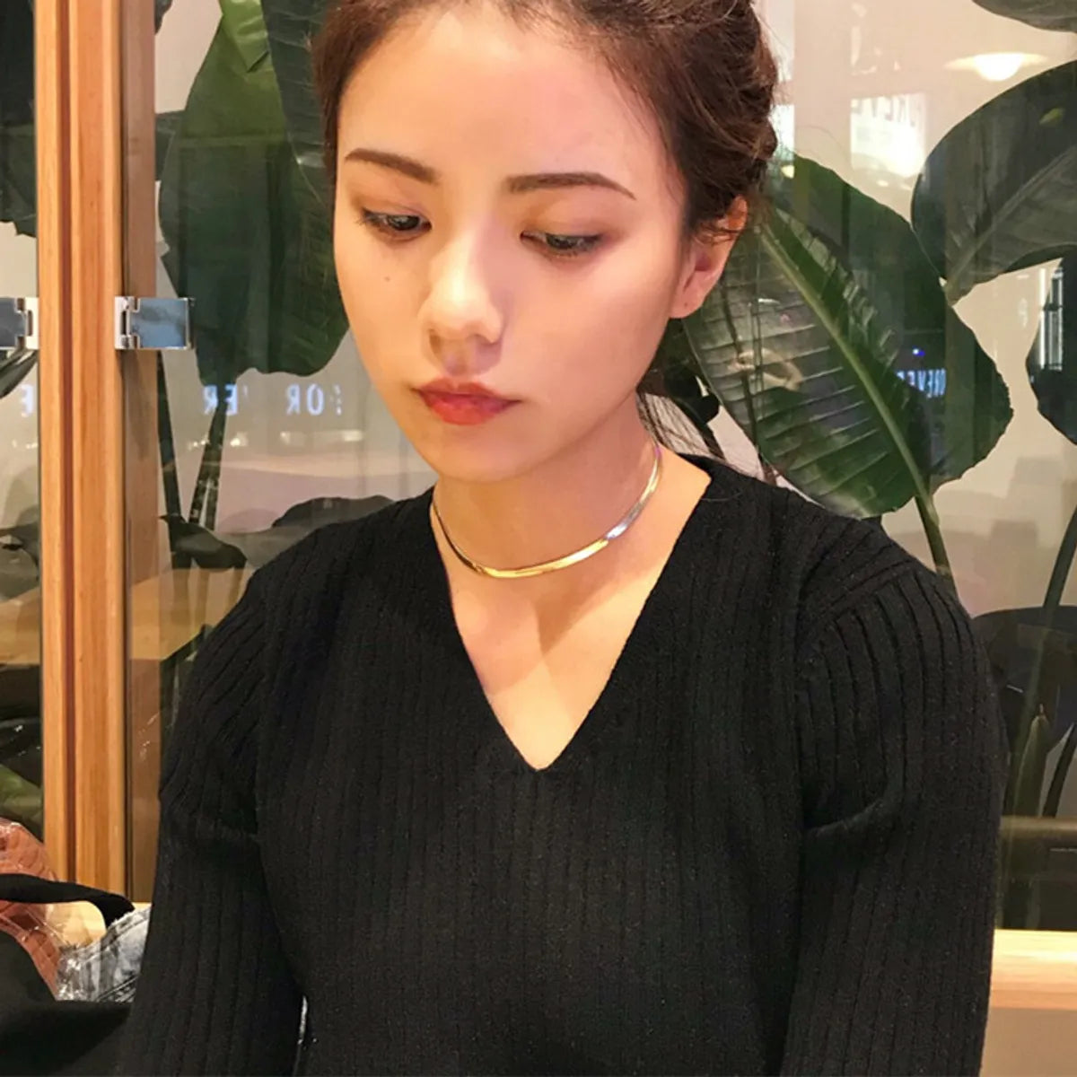 18k Fashion Simple Titanium Steel Snake Bone Chain Minimalist Choker Wholesale Gooddiy