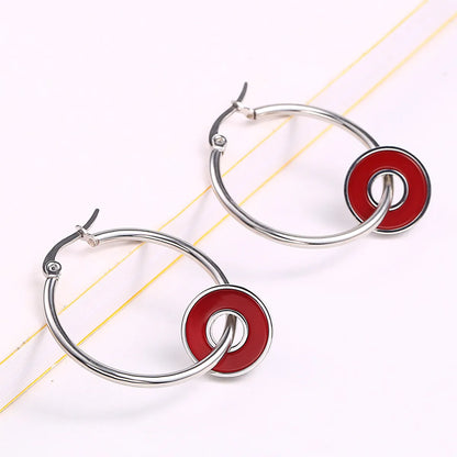 18k Gold-plated Double Circle Necklace Earrings Titanium Steel Set Wholesale Gooddiy