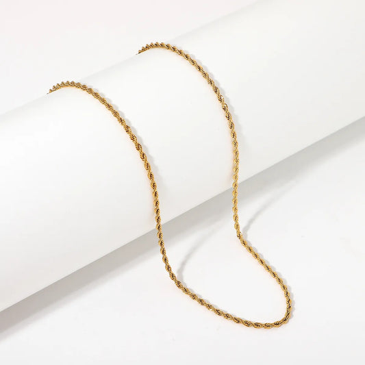 18k Gold-plated Stainless Steel Necklace Jewelry Gold Fine Chain Necklace