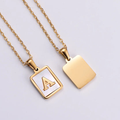 Simple Style Letter Titanium Steel Plating Pendant Necklace