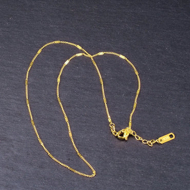 18k Gold Thin Metal Simple Short Necklace Wholesale Jewelry Gooddiy