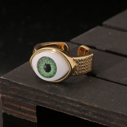 18k Brand New Retro Devil's Eye Copper Ring Wholesale Hello Jewelry