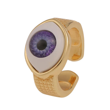 18k Brand New Retro Devil's Eye Copper Ring Wholesale Hello Jewelry