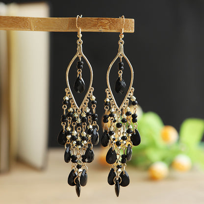 1 Pair Fashion Geometric Alloy Seed Bead Plating Women's Drop Earrings