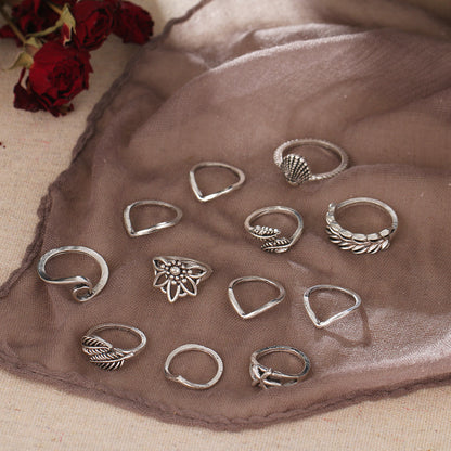 1 Set Beach Geometric Star Heart Shape Alloy Plating Inlay Zircon Women's Rings
