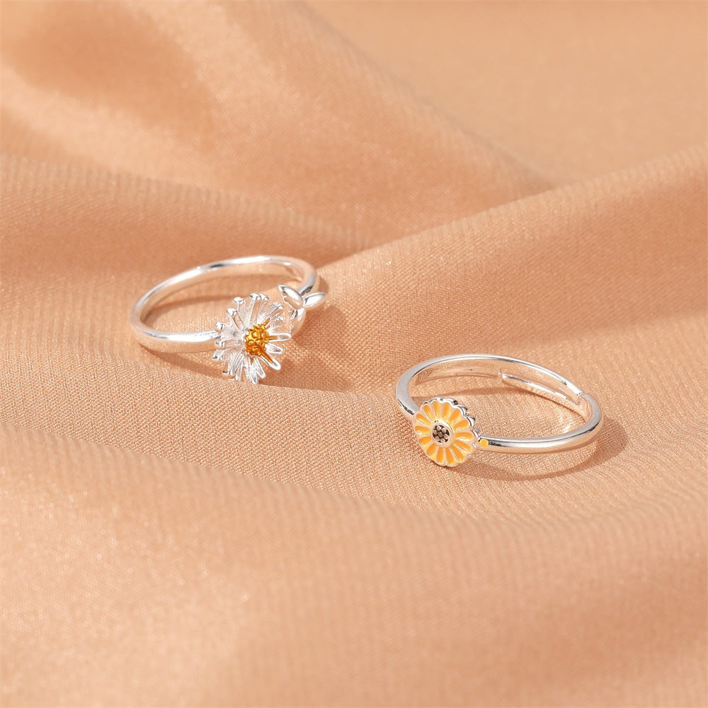 Korean Style Simple Daisy Flower Ring Sunflower Ring Adjustable Ring Wholesale Gooddiy