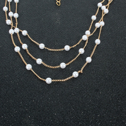 Bohemian Style Simple Multi-layer Pearl Fashion Necklace Wholesale