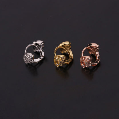 New  Creative Snake-shaped Round Ear Bone Buckle Micro-inlaid Zircon Earrings