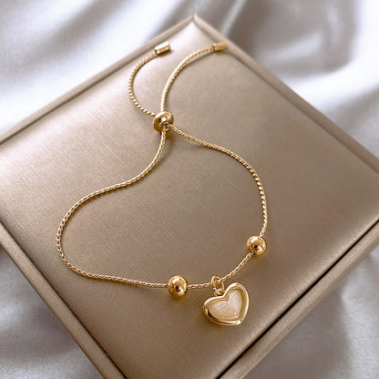 Classic Style Heart Shape Copper Plating Gold Plated Bracelets