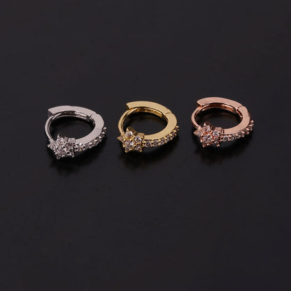 New  Creative Snake-shaped Round Ear Bone Buckle Micro-inlaid Zircon Earrings