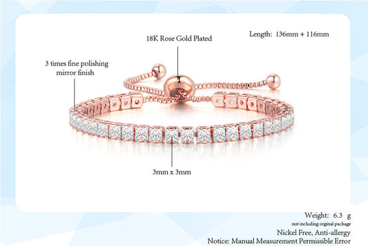Fashion Geometric Copper Inlaid Zircon Bracelets