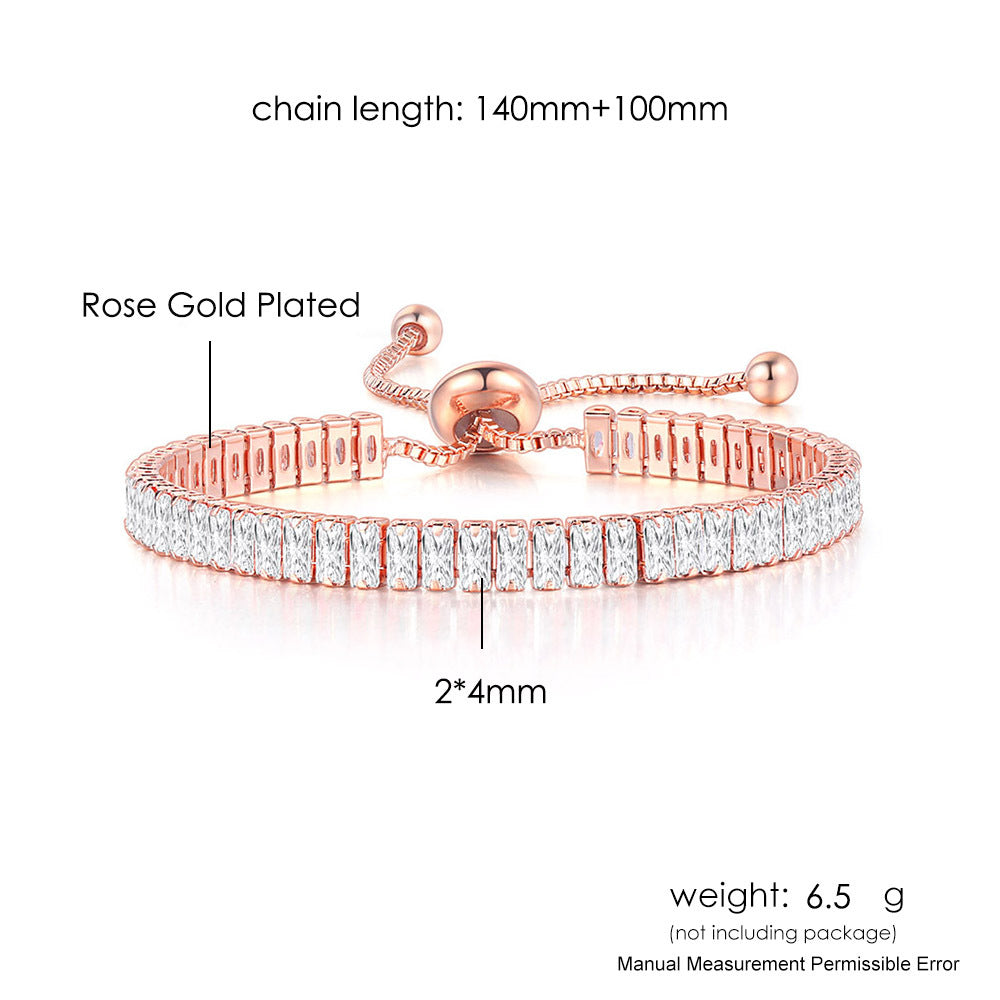 Fashion Geometric Copper Inlay Zircon Bracelets 1 Piece