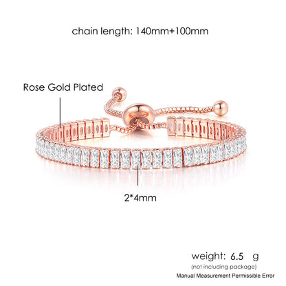 Fashion Geometric Copper Inlay Zircon Bracelets 1 Piece