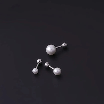 Ear Cartilage Rings & Studs Fashion Geometric 316 Stainless Steel  Imitation Pearl