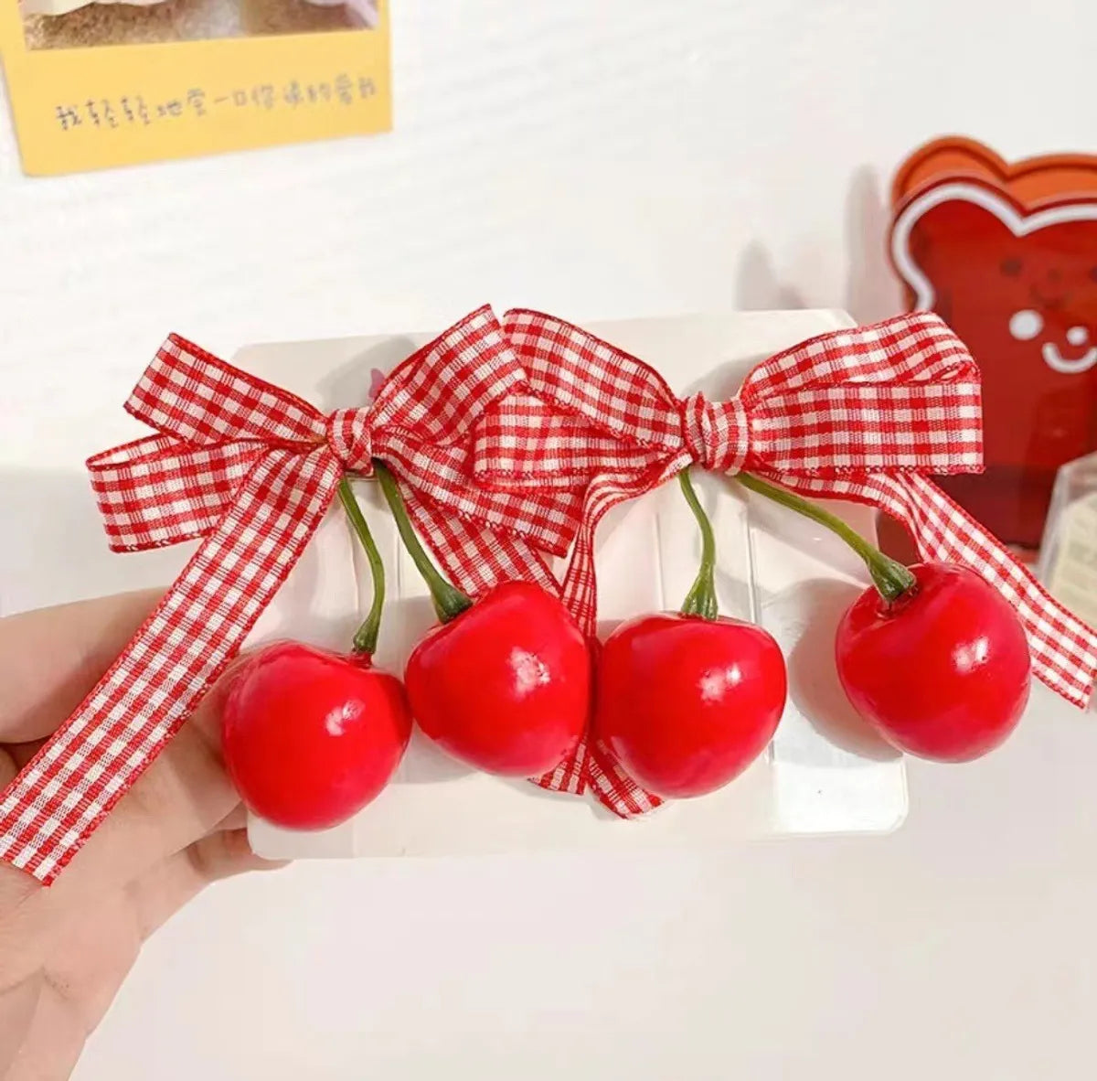 2 Pack Candy Color Bow Hair Rope  Girl'S Heart Hair Rope Double Horsetail Rubber Band Japanese And Korean Style Hair Accessories