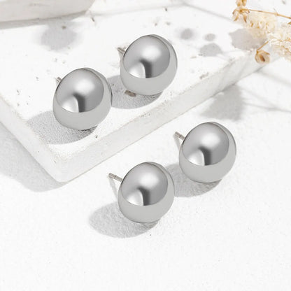 2 Pairs Casual Simple Style Commute Solid Color Stainless Steel Ear Studs