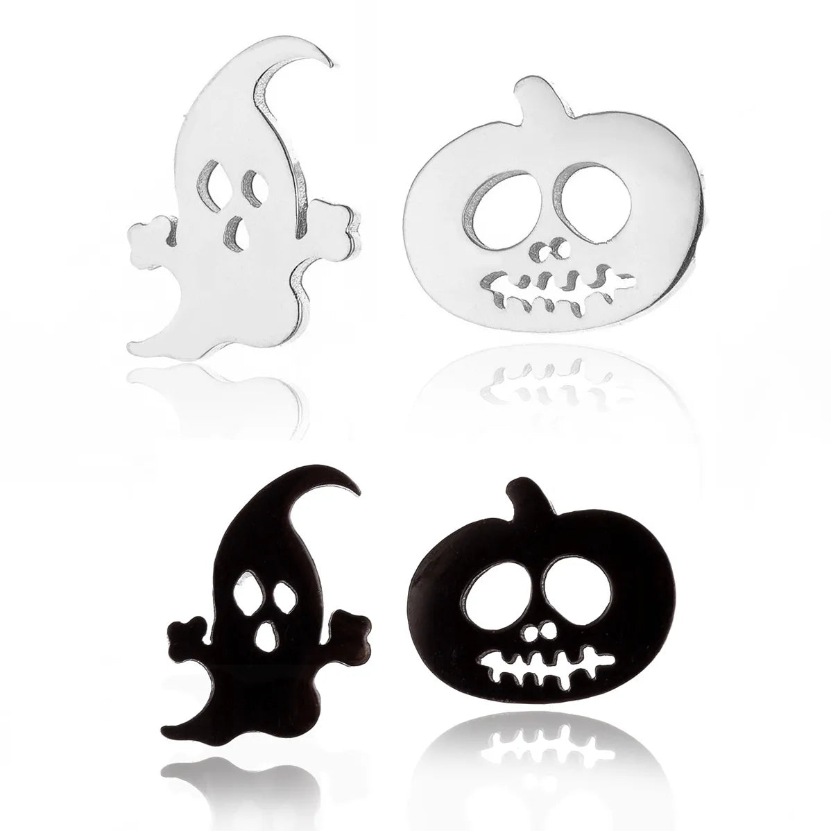 2 Pairs Cute Gothic Hip-Hop Pumpkin Titanium Steel Ear Studs