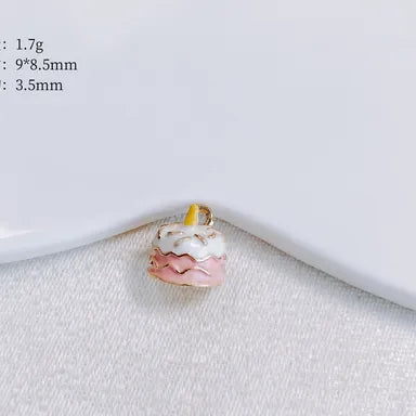 2 PCS/Package 17.5*7mm 18*8mm Hole 3~3.9mm Hole 4~4.9mm Alloy Ice Cream Macarons Pendant