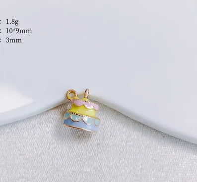 2 PCS/Package 17.5*7mm 18*8mm Hole 3~3.9mm Hole 4~4.9mm Alloy Ice Cream Macarons Pendant