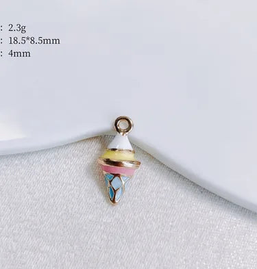 2 PCS/Package 17.5*7mm 18*8mm Hole 3~3.9mm Hole 4~4.9mm Alloy Ice Cream Macarons Pendant