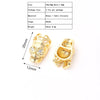 2 PCS/Package 20x12mm Hole 1~1.9mm Copper Zircon Gold Plated Crown Skull Polished Beads