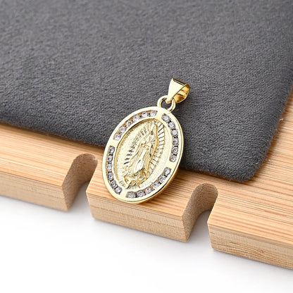 2 PCS/Package 21x12mm 21x18mm 29.5x18mm 5x3.5mm 7x4.5mm Copper Zircon Gold Plated Portrait Polished Pendant