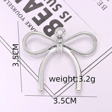 2 PCS/Package 3.5*3.5cm Alloy Bow Knot Pendant