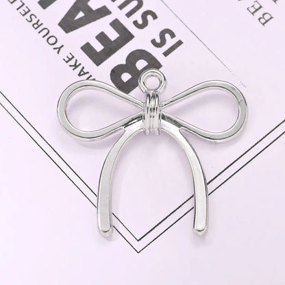 2 PCS/Package 3.5*3.5cm Alloy Bow Knot Pendant