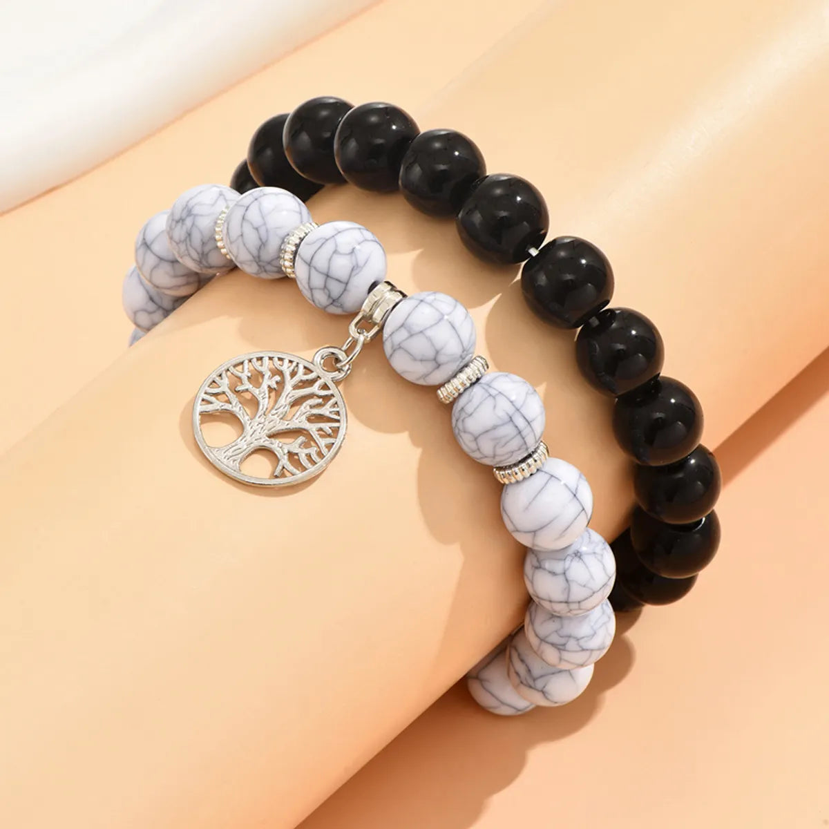 2 Piece Set Fashion Tree Alloy Resin Beaded Women's Bracelets