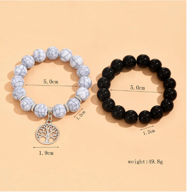 2 Piece Set Fashion Tree Alloy Resin Beaded Women's Bracelets