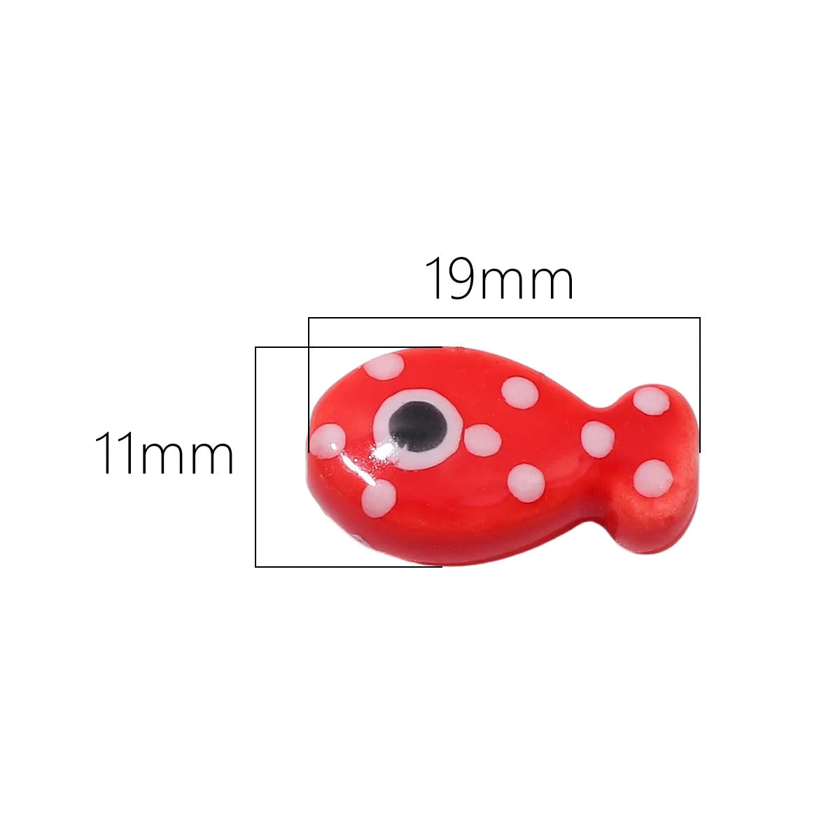 2 Pieces 11 * 19mm Hole 2~2.9mm Ceramics Fish Beads