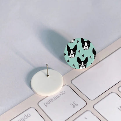 2 Pieces Original Design Cute Modern Style Animal Printing Arylic Ear Studs