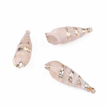 2 Pieces Retro Beach Conch Shell Shell Plating Pendant Jewelry Accessories