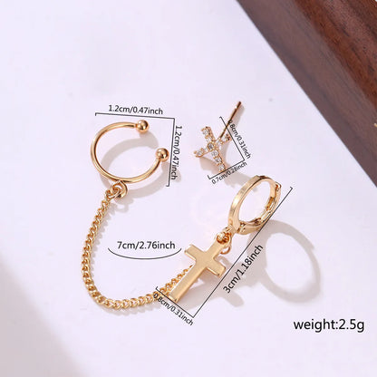 2 Pieces Set Elegant Lady Streetwear Butterfly Inlay Copper Zircon Ear Studs