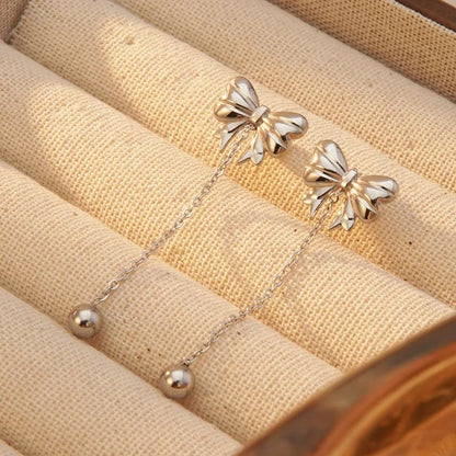 2 Pieces Set Sweet Simple Style Bow Knot Plating Bowknot 304 Stainless Steel 18K Gold Plated Drop Earrings