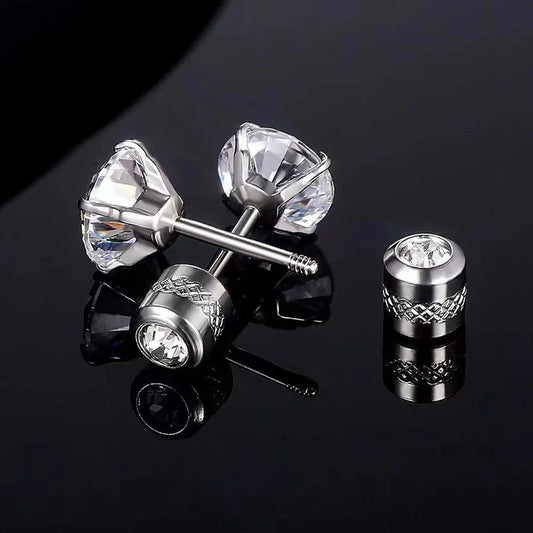 2 Pieces Simple Style Solid Color Hollow Out Inlay Stainless Steel Zircon