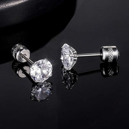 2 Pieces Simple Style Solid Color Hollow Out Inlay Stainless Steel Zircon