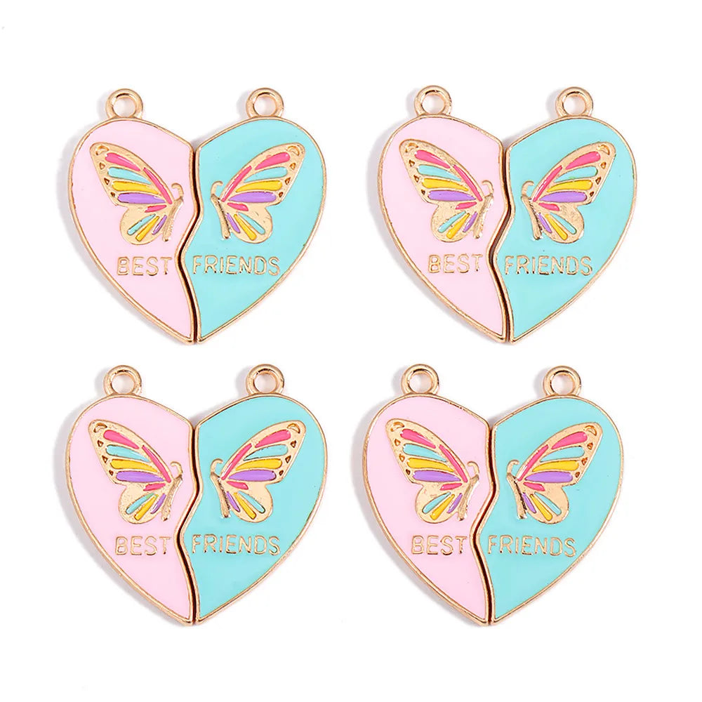 20 Pairs Per Pack 28 * 30mm Alloy Letter Heart Shape Butterfly Polished Pendant