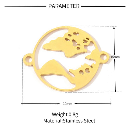 20 PCS/Package 12*17mm 13 * 23mm 15*17mm 201 Stainless Steel 18K Gold Plated Map Heart Shape Life Tree Polished Pendant