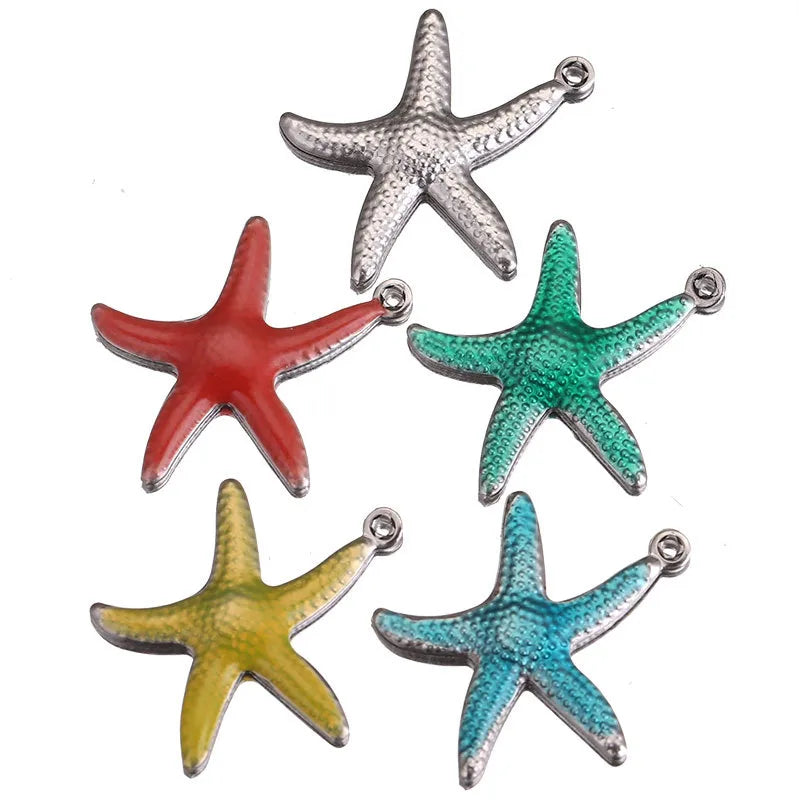 20 PCS/Package 12mm 20mm 304 Stainless Steel Starfish Pendant