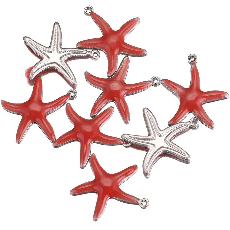 20 PCS/Package 12mm 20mm 304 Stainless Steel Starfish Pendant